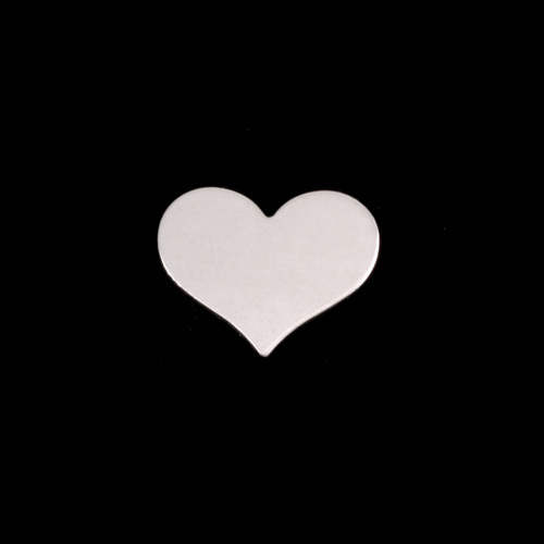 Metal Stamping Blanks Sterling Silver Classic Heart, 13mm (.51") x 11mm (.43"), 20g